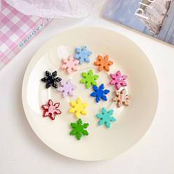 Mixed Color Opaque Acrylic Beads, Snowflake, Mixed Color, 22x4.2mm, Hole: 2mm