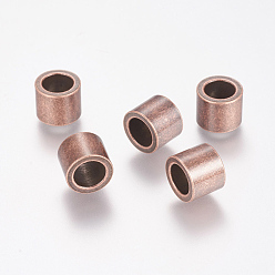 Red Copper 304 Stainless Steel Beads, Large Hole Beads, Column, Red Copper, 10x8mm, Hole: 6.5mm