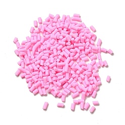 Pearl Pink Handmade Polymer Clay Beads, No Hole, Column, Pearl Pink, 1~6x1.5mm, about 180000pcs/1000g