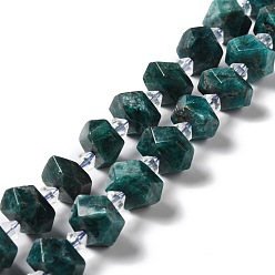 Apatite Perles naturelles apatite brins, polygone facettes, 13~17x10.5~14x7.5~17mm, Trou: 1~1.2mm, Environ 24~27 pcs/chapelet, 15.16~15.55'' (38.5~39.5 cm)