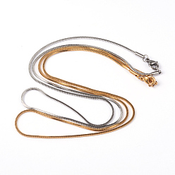 Mixed Color 304 Stainless Steel Square Snake Chains Necklaces, with Lobster Clasps, Mixed Color, 19.69 inch(50cm)