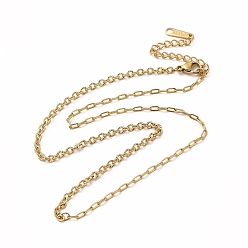 Chapado en Oro Real de 14K Chapado en iones (ip) 304 collar de cadena de cable de acero inoxidable para mujer, real 14 k chapado en oro, 15.35 pulgada (39 cm)