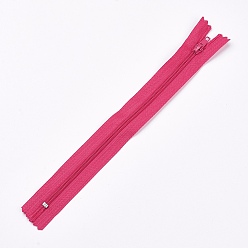 Deep Pink Garment Accessories, Nylon Closed-end Zipper, Zip-fastener Components, Deep Pink, 23.5~24x2.5cm