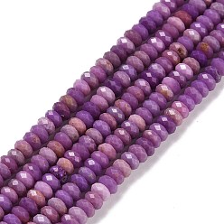 Lepidolite Natural Lepidolite/Purple Mica Stone Beads Strands, Faceted, Rondelle, 4x2mm, Hole: 0.7mm, about 157pcs/strand, 15.55 inch(39.5cm)