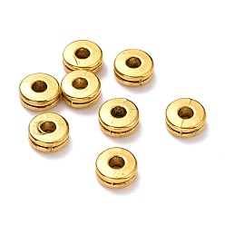 Antique Golden Tibetan Style Alloy Spacer Beads, Flat Round, Cadmium Free & Lead Free, Antique Golden, 6x2.5mm, Hole: 2mm