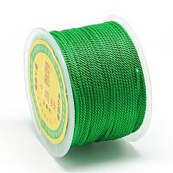 Green Nylon Threads, Milan Cords/Twisted Cords, Green, 1.5~2mm, about 54.68 yards(50m)/roll