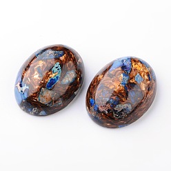 Imperial Jasper Assembled Synthetic Bronzite and Imperial Jasper Cabochons, Oval, 40x31x14.5mm