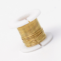 Золотистый Круглая медная проволока для ювелирных изделий, золотые, 26 датчик, 0.4 мм, 30 м / рулон