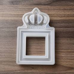 Square Crown Theme DIY Photo Frame Silicone Molds, for UV Resin, Epoxy Resin Craft Making, Square, 193x125x31mm