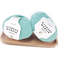 Turquoise Acrylic Fiber Mohair Wool Knitting Yarn, for Baby Shawl Scarf Doll Crochet Supplies, Turquoise, 0.9mm, about 284.34 Yards(260m)/Roll