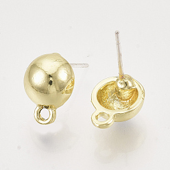 Light Gold Conclusions de boucle d'oreille en alliage, avec boucle, or et de lumière, 10.5x8mm, Trou: 1.5mm, pin: 0.6 mm
