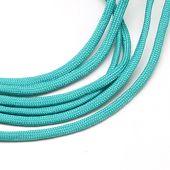 Vert De Mer Clair 7 âmes intérieures cordes en polyester et spandex, couleur unie, pour la fabrication de bracelets en corde, vert de mer clair, 4~5mm, environ 109.36 yards (100m)/paquet, 420~500g / bundle