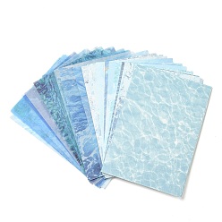 Turquoise Pálido 60 hojas de blocs de papel para álbumes de recortes con ondas de agua, para álbum de recortes de bricolaje, documento de antecedentes, decoración del diario, turquesa pálido, 126x80x0.1 mm