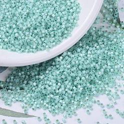 (DB0626) Dyed Light Aqua Green Silver Lined Alabaster MIYUKI Delica Beads, Cylinder, Japanese Seed Beads, 11/0, (DB0626) Dyed Light Aqua Green Silver Lined Alabaster, 1.3x1.6mm, Hole: 0.8mm, about 10000pcs/bag, 50g/bag