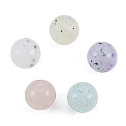 Couleur Mélangete Perles acryliques opaques style pierre marbrée, ronde, couleur mixte, 11~11.5mm, Trou: 2mm