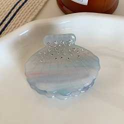 Aguamarina Pinzas para el cabello con forma de garra de acetato de celulosa (resina), con diamantes de imitación, accesorios para el cabello para mujer niña, agua, 40x50 mm