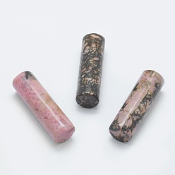 Rhodonite Natural Rhodonite Beads, Undrilled/No Hole Beads, Column, 35x11mm