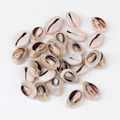 Seashell Color Natural Cowrie Shell Beads, No Hole/Undrilled, Seashell Color, 16~18x12~13x5~7mm, about 470pcs/500g