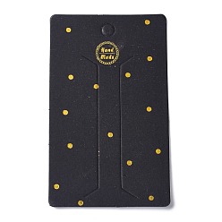 Black Paper Hair Clip Display Cards, Rectangle, Black, 10.5x6.3x0.04cm, Hole: 6mm