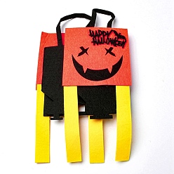 Желтый Дьявольские войлочные сумки для конфет на Хэллоуин с ручками, хэллоуин угощение подарочный пакет сувениры для вечеринок для детей, желтые, 33x12.3x3.2 см