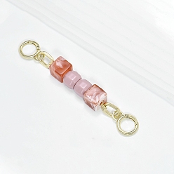 Hot Pink Resin Bead Bag Extension Chains, with Alloy Spring Gate Ring, Purse Making Supplies, Hot Pink, 15.5cm
