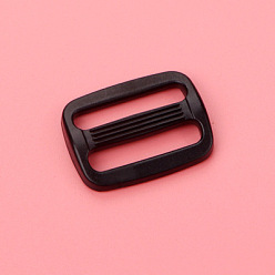 Black Plastic Slide Buckle Adjuster, Multi-Purpose Webbing Strap Loops, for Luggage Belt Craft DIY Accessories, Black, 26x22x3.5mm