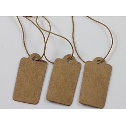 Tan Paper Price Cards, with Elastic Cord, Tan, 30x15mm