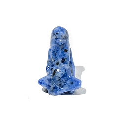 Синий Авантюрин Украшения из натуральной голубой авантюриновой статуи, для украшения домашнего дисплея, богиня-мать земли, 37 мм