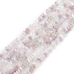 Chardon Brins de perles de verre de galvanoplastie de couleur dégradée, de couleur plaquée ab , facette, triangle, chardon, 4x3.5x3mm, Trou: 0.8mm, Environ 133~144 pcs/chapelet, 14.49~15.55 pouce (36.8~39.5 cm)