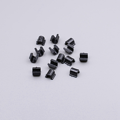 Noir Boucles de base en plastique, les résultats de cheveux, pour les accessoires de cravate de cheveux de bricolage, noir, 9x9mm, diamètre intérieur: 4.5x5 mm
