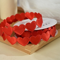 Красный 9м лента из полиэстера с сердечком на День святого Валентина, аксессуары для одежды, подарочная упаковка, красные, 1 дюйм (25 мм), около 9.84 ярдов (9 м) / рулон