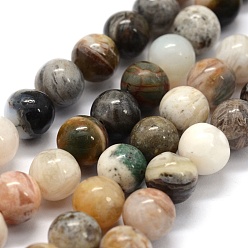 Bamboo Leaf Agate Natural Bamboo Leaf Agate Beads Strands, Round, 6mm, Hole: 0.8mm, about 62pcs/strand, 15.3 inch(39cm)