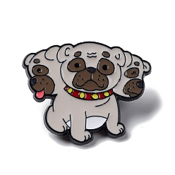 Marrón Pin de esmalte de perro con cabeza de dibujos animados, electroforesis negro aleación lindo animal broche para mochila tela, marrón, 3 mm, pin: 23.5x28x1.5 mm