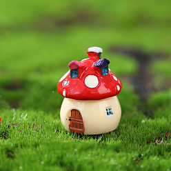 Rouge Mini figurines de champignon en résine, décoration d'affichage paysage miniature, pour accessoires de maison de poupée, décoration de la maison, rouge, 21x26mm