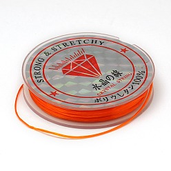 Orange Foncé Chaîne de cristal élastique plat, Fil de cordon cordon de cristal, orange foncé, 0.8mm, environ 10.93 yards (10m)/rouleau