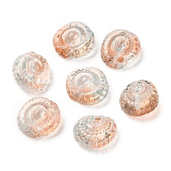 Light Salmon Transparent Glass Beads, Conch, Light Salmon, 13x14x9mm, Hole: 1mm
