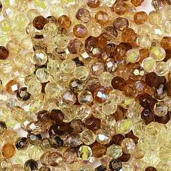Jaune Perles de verre tchèques polies au feu, facette, ananas, jaune, 6x5.5~6mm, Trou: 1.2mm, environ 360 pcs / sachet 