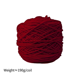 Dark Red 190g 8-Ply Milk Cotton Yarn for Tufting Gun Rugs, Amigurumi Yarn, Crochet Yarn, for Sweater Hat Socks Baby Blankets, Dark Red, 5mm