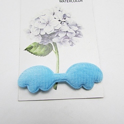 Sky Blue Cloth Embossing Wings, with Plush, Decorate Accessories, Sky Blue, 18x55x6mm