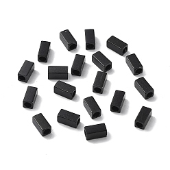 Electrophoresis Black Placage ionique (ip) 304perles en acier inoxydable, cuboïde, électrophorèse noir, 6x3x3mm, Trou: 1.8mm