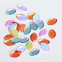 Mixed Color Ornament Accessories Disc Plastic Paillette Links, Sequins Beads, Horse Eye, Mixed Color, 12x7x0.5mm, Hole: 1mm, about 8000pcs/500g