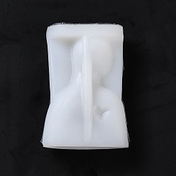Blanc Moules en silicone pour bougies d'amour de mère bricolage, pour la fabrication de bougies parfumées, blanc, 9.5x6x3.2 cm, diamètre intérieur: 53x25 mm.