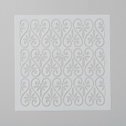 Blanc Pochoirs de peinture réutilisables en plastique géométrique, pochoirs à gâteau, pour la peinture sur papier de scrapbooking tissu mural sol meubles bois et gâteaux, blanc, 13x13x0.01 cm