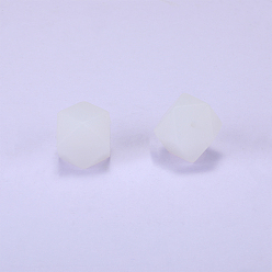 Fantasma Blanco Cuentas de silicona hexagonales, masticar cuentas para mordedores, diy collares de enfermería haciendo, fantasma blanco, 23x17.5x23 mm, agujero: 2.5 mm