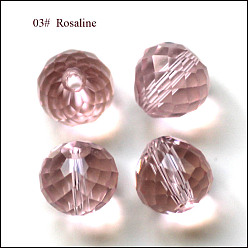 Pink Imitations de perles de cristal autrichien, grade de aaa, facette, larme, rose, 10mm, Trou: 0.9~1mm
