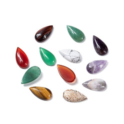 Mixed Stone Natural Mixed Gemstone Cabochons, Teardrop, 20.5x11x5mm