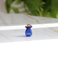 Bleu Ornement de bouteilles en verre, accessoires de maison de poupée micro paysage, faire semblant de décorations d'accessoires, bleu, 1.5x1.9 cm