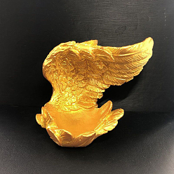 Золотистый Держатель подставки для дисплея из смолы крыла для кристалла, подставка для хрустальных сфер, золотые, 10x6x8~8.5 см