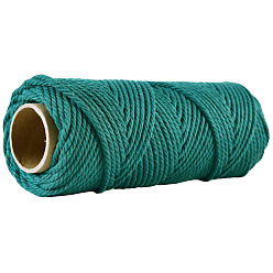 чирок 50М круглый хлопковый шнур, для упаковки подарков, diy craft, зелено-синие, 4 мм, около 54.68 ярдов (50 м) / рулон