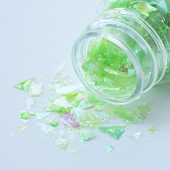 Lime Plastic Candy Sequins/Paillette Chip, UV Resin Filler, for Epoxy Resin Jewelry Making, Lime, 3~25x2.8~6.5mm